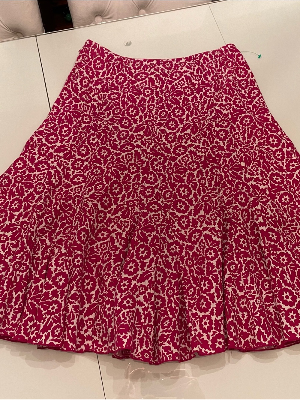 Claiborne Fuchsia and White Circle Skater Skirt